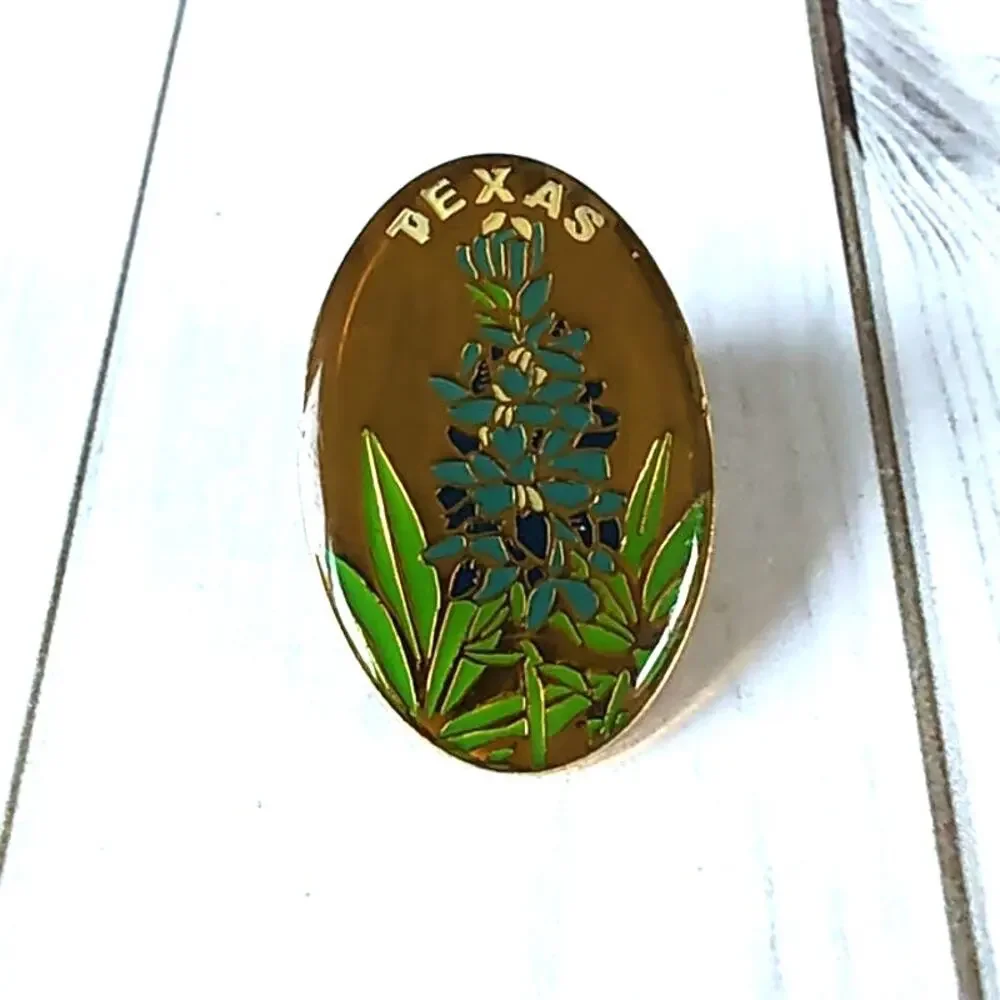 Texas Bluebonnets State Pin Souvenir Travel Hat Lapel Collectible